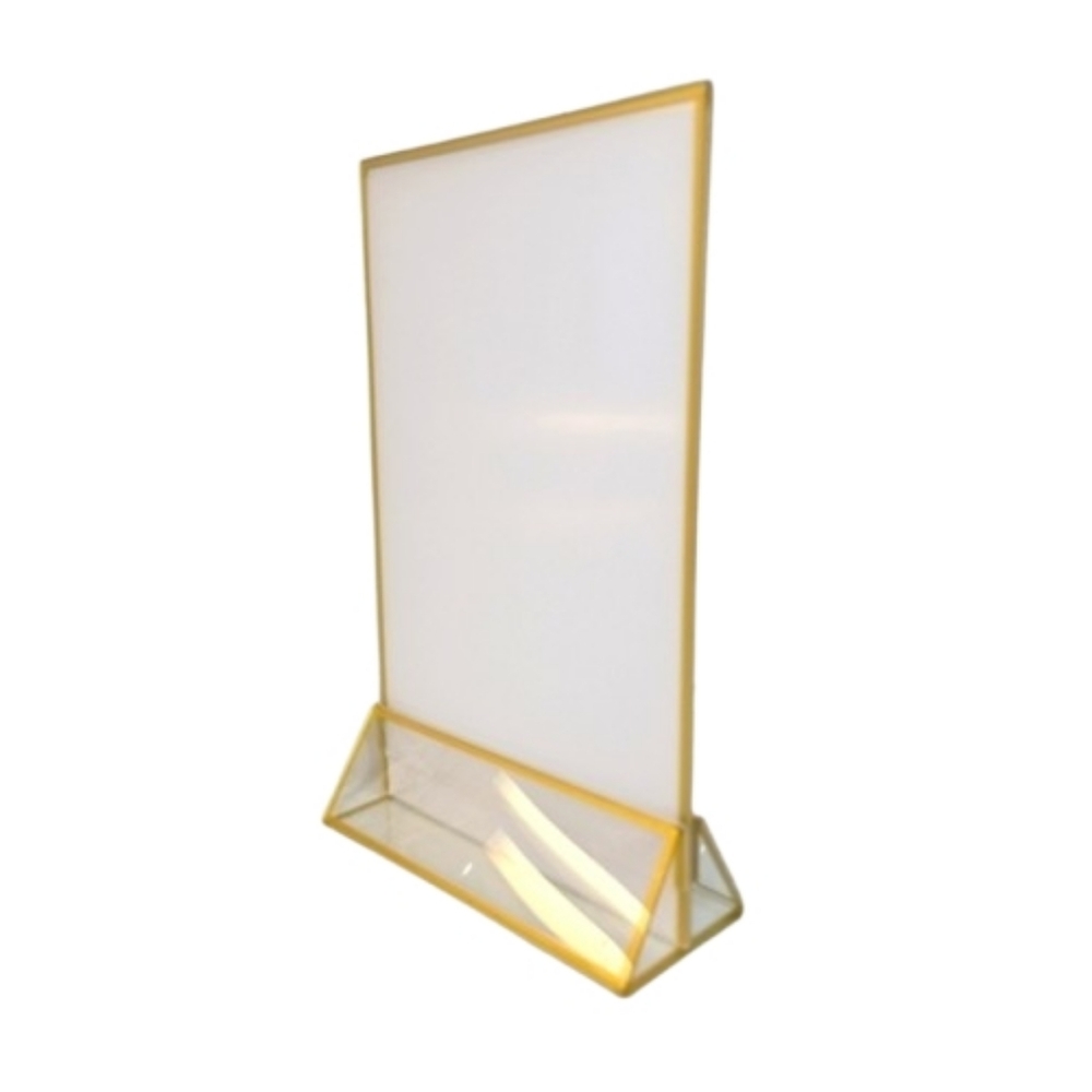 Gold Framed Tabletop Sign Holder
